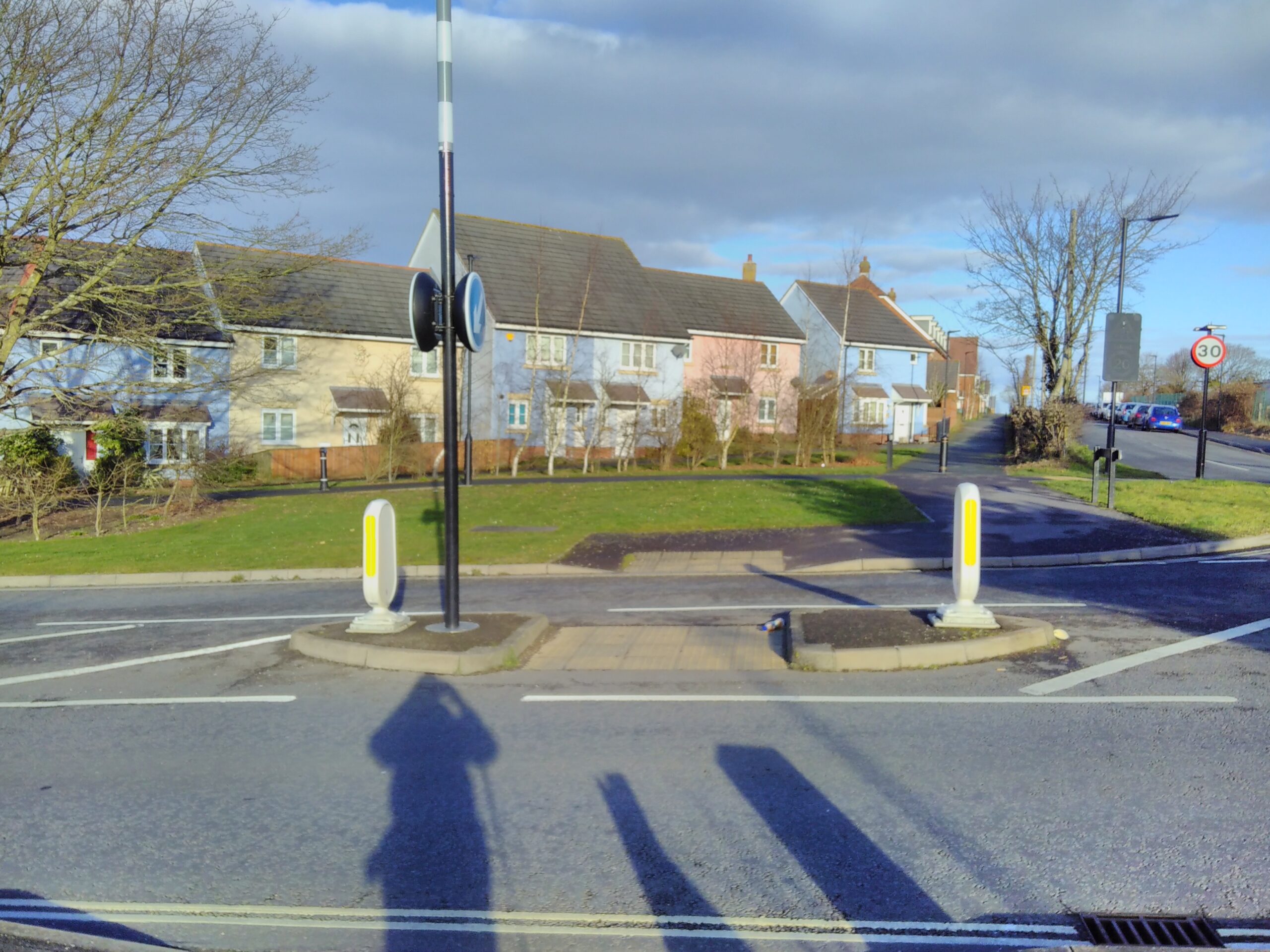 Another part of the estate, where the mock-georgian houses are arranged around a small village green.